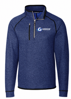 Men's Cutter & Buck Mainsail Quarter Zip-Grede Blue